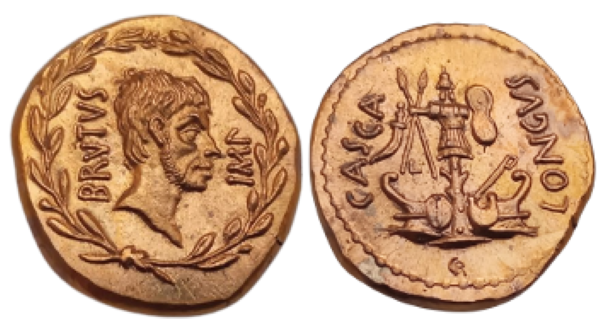 Reproduction Aureus & Denier Brutus "Casca Longus" – Assassinat de César
