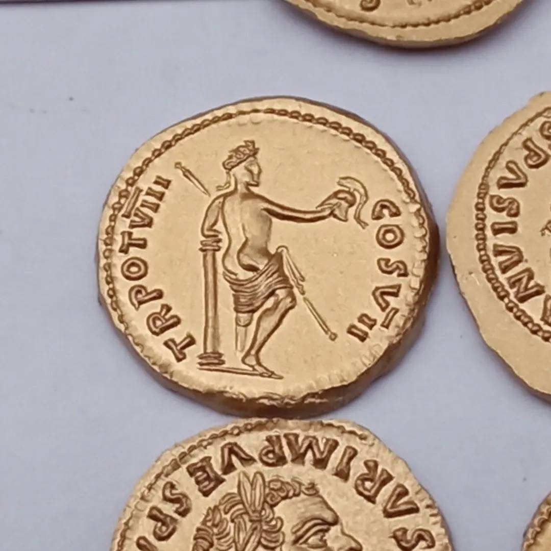 reproductions de monnaies antiques aureus titus gravure à la main au burin et marteau denarii monnaie coin Denarius – Image 4