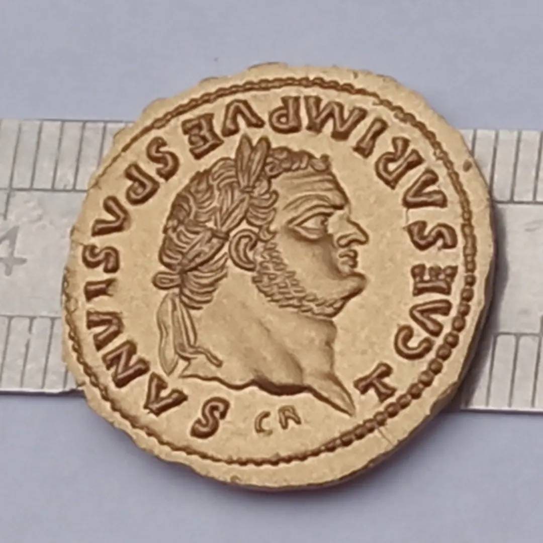 reproductions de monnaies antiques aureus titus gravure à la main au burin et marteau denarii monnaie coin Denarius – Image 2