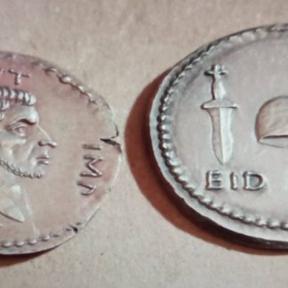 Brutus eid mar Aureus coin Denier Dener Denarius brut caesar Reproduction en etain