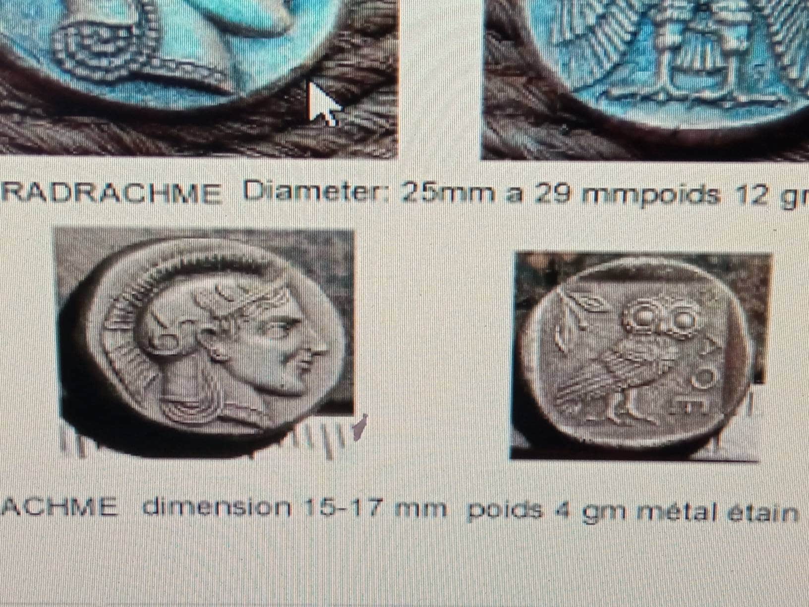 lot de 3. DRACHME TÉTRADRACHME Decadrachme chouette ATHÉNA Athèna Attica Athens monnaie coin – Image 6