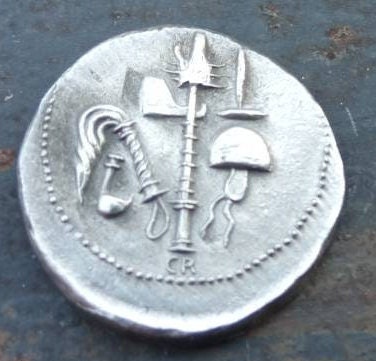 Julius Caesar Elephant Roman Civil War, Ancient Roman Empire Denarius Coin, Silver Plated Coin Replica, Reproduction Roman Coin – Image 3