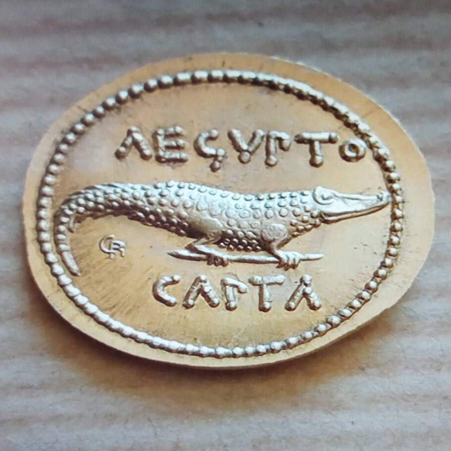 Rare Octavian Augustus Coin, Ancient Roman Empire Denarius Coin, Silver Plated Coin Replica, Reproduction Roman Coin – Image 3