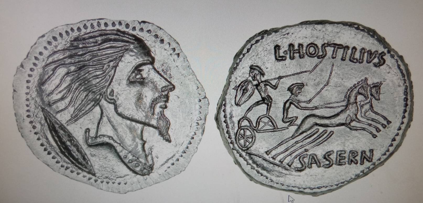 reproductions de monnaies antiques DENIER DE VERCINGETORIX gravure à la main au burin et marteau denarii monnaie coin Denarius – Image 3