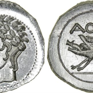 Reproduction de pièces de monnaie grecques drachme Avignon au sanglier IIe siècle av. J-C copy