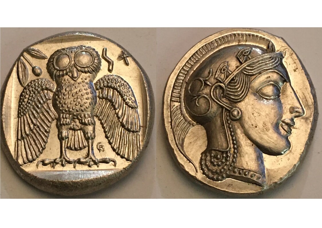 lot de 3. DRACHME TÉTRADRACHME Decadrachme chouette ATHÉNA Athèna Attica Athens monnaie coin – Image 2