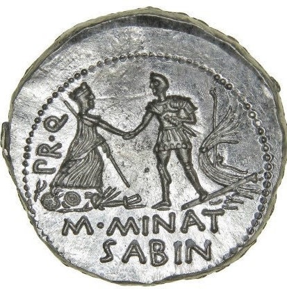 reproductions de monnaies antiques Pompée denier gravure à la main au burin et marteau denarii monnaie coin Denarius – Image 3