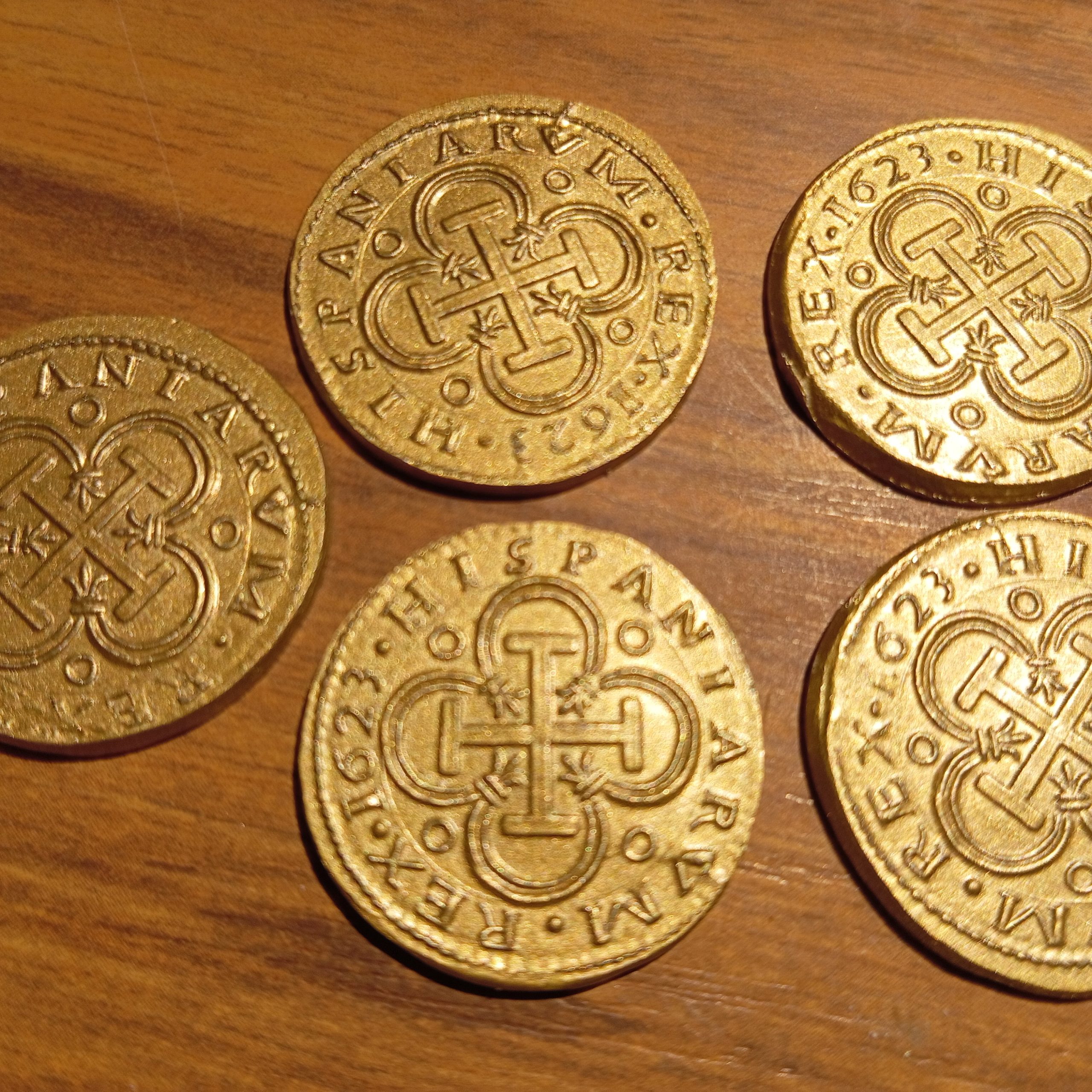 Reproductions de monnaies antiques Double escudos pistole philippe iv d'espagne. Pirate coin. jewelry – Image 2