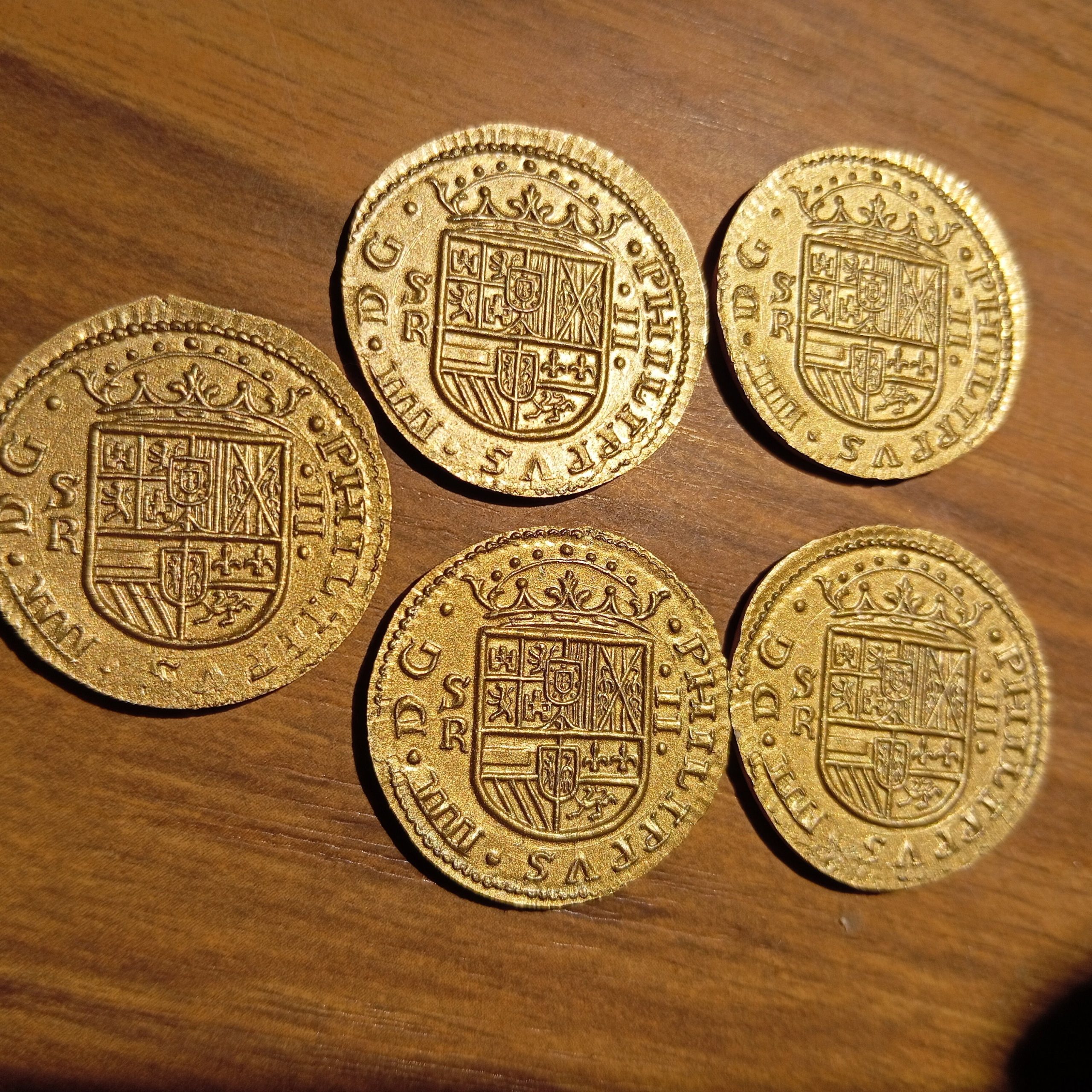 Reproductions de monnaies antiques Double escudos pistole philippe iv d'espagne. Pirate coin. jewelry – Image 3