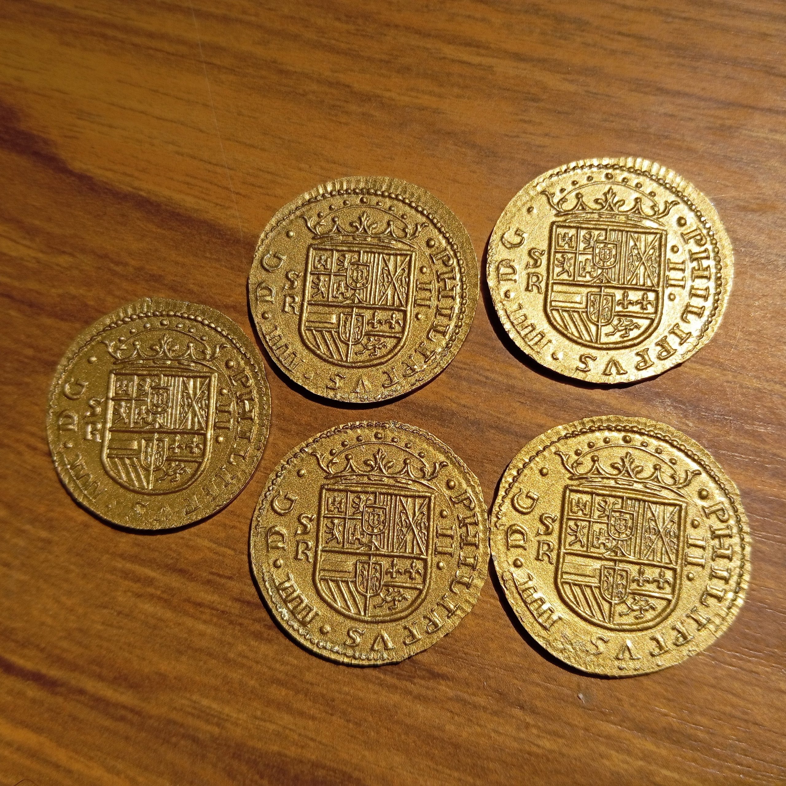 Reproductions de monnaies antiques Double escudos pistole philippe iv d'espagne. Pirate coin. jewelry – Image 7