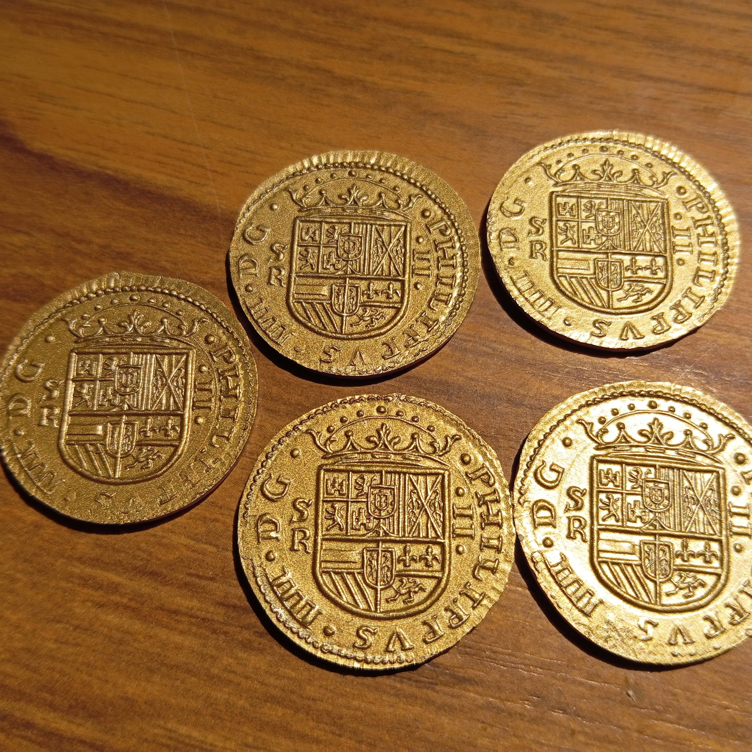 Reproductions de monnaies antiques Double escudos pistole philippe iv d'espagne. Pirate coin. jewelry – Image 5