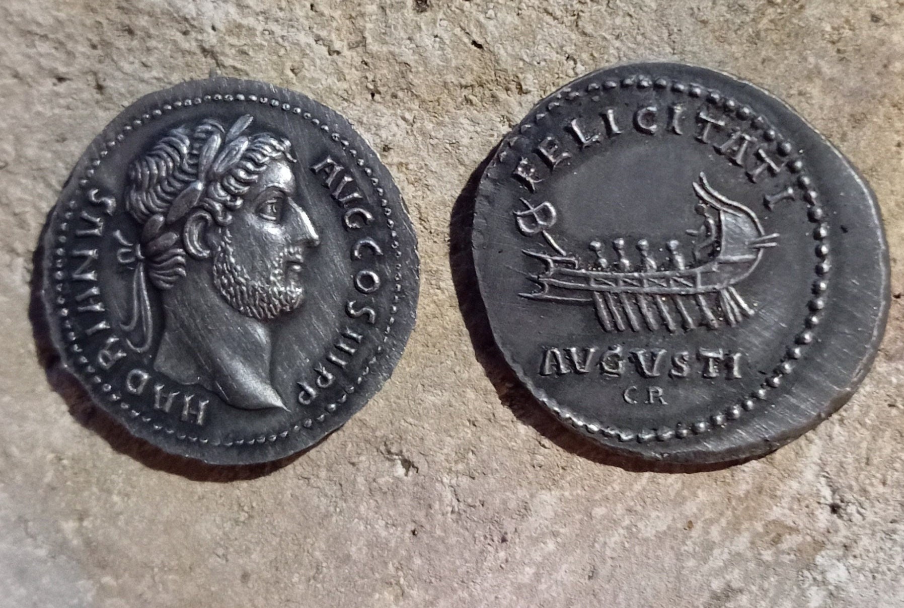 reproductions monnaies antiques Denier en etain d'Hadrien Hadrianvs Hadrian – Image 4