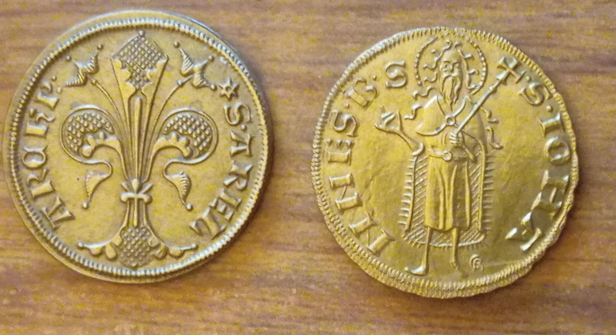 Lot de 5 Monnaies Royales (Reproduction) | Écu Saint Louis, Masse d'or Philippe IV, Agnel, Florin Provence, Denier St Louis | Fait Main – Image 5