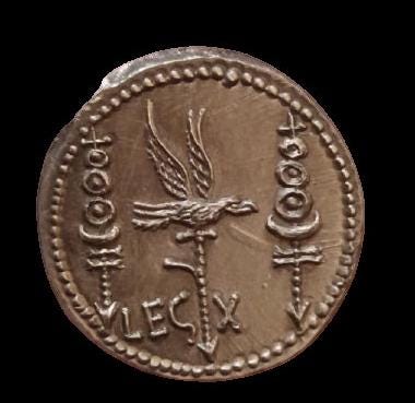 Reproductions monnaies antiques denier Marc-Antoine, Le VI ou Leg X ou chortis -Speculatorum ou Praetoriarum au choix. – Image 3