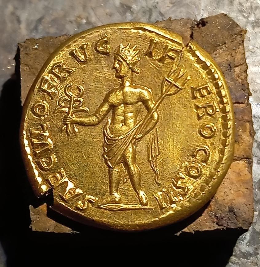 Reproductions de monnaies antiques DENIER Clodius Albinus gravure à la main au burin et marteau denarii monnaie coin Denarius – Image 5