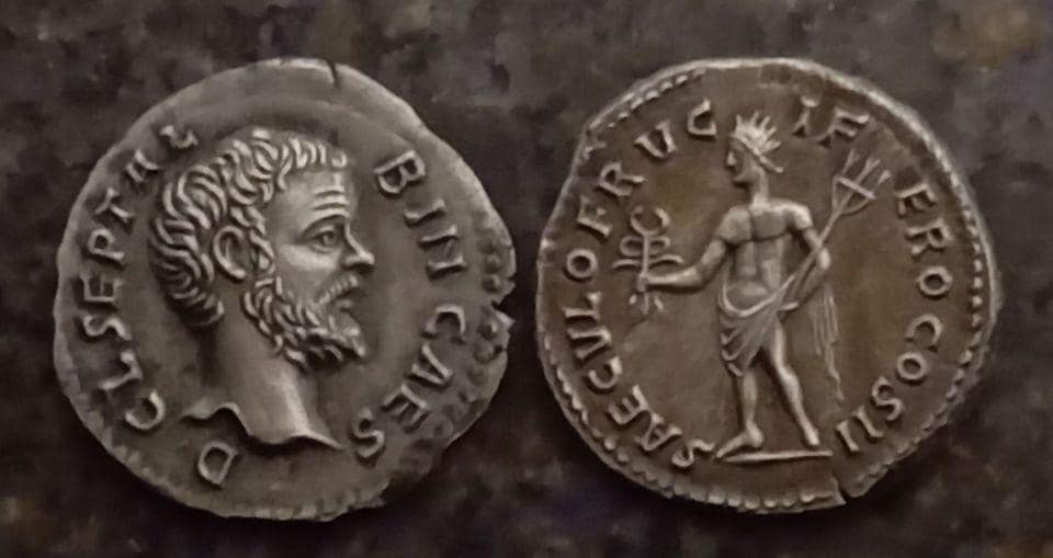 Reproductions de monnaies antiques DENIER Clodius Albinus gravure à la main au burin et marteau denarii monnaie coin Denarius – Image 3
