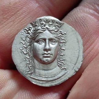 Reproduction de pièces de monnaie grecques statère crotone tête Hera fait main copy