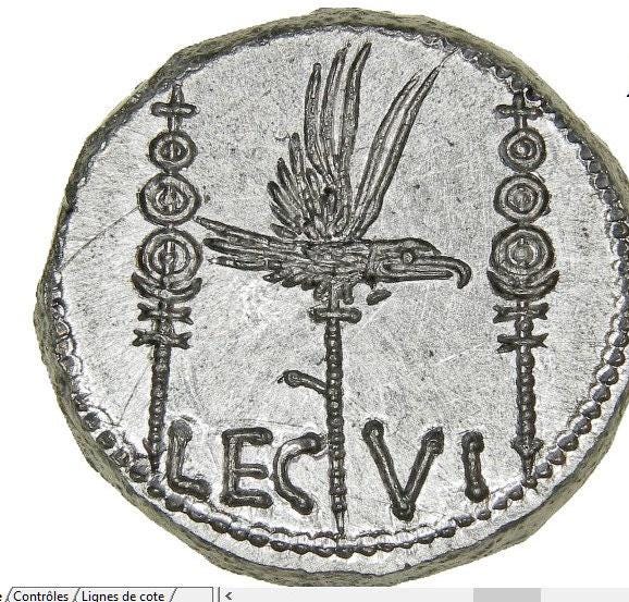 Reproductions monnaies antiques denier Marc-Antoine, Le VI ou Leg X ou chortis -Speculatorum ou Praetoriarum au choix. – Image 2