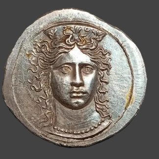 Reproduction.Pièces de monnaie grecques Nomos statère croton tête Hera fait main Plaqué argent