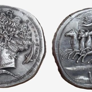 Reproduction Décadrachme Grec de Syracuse, Pièce d'Aréthuse Signée Kimon, Grèce Antique
