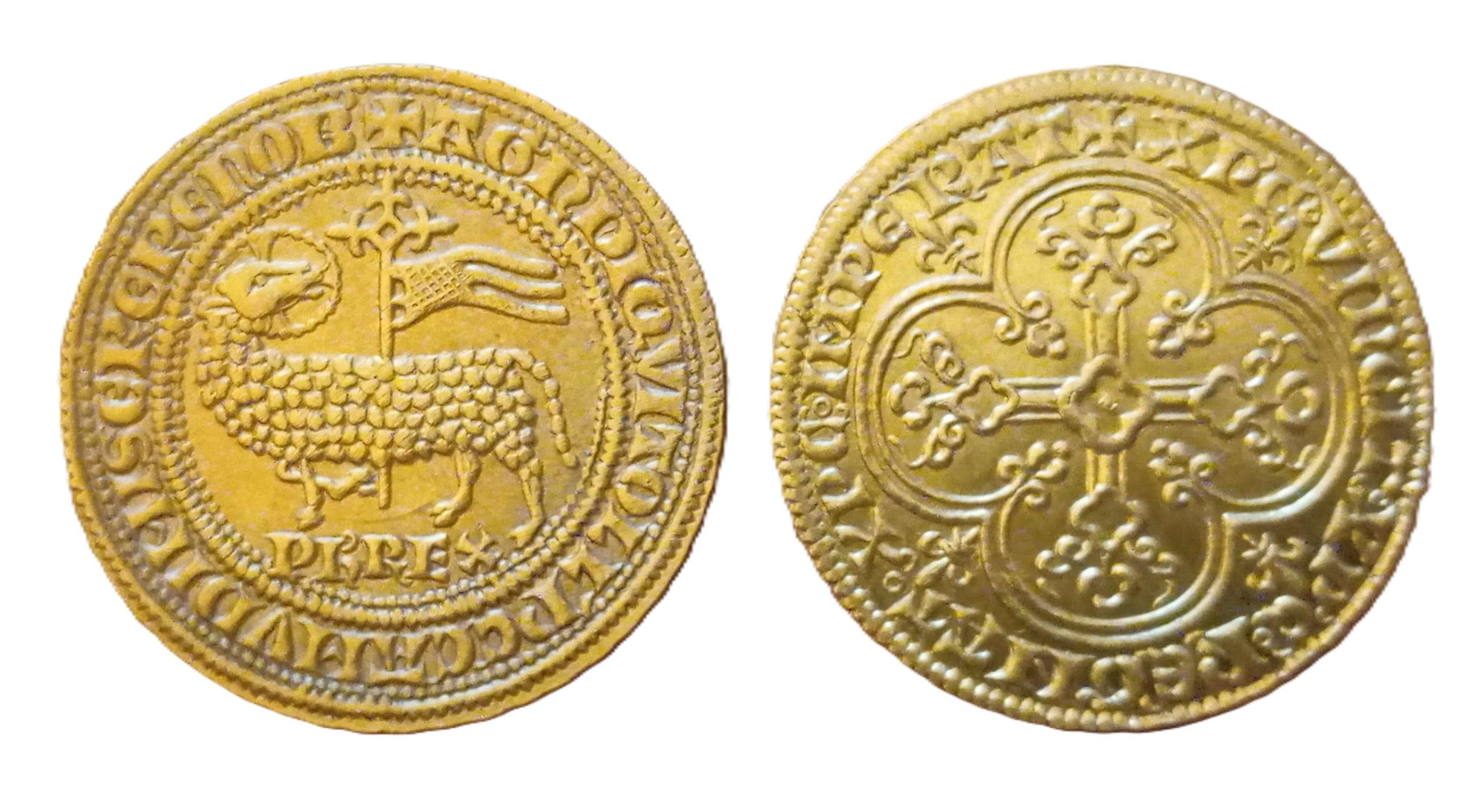 Lot de 5 Monnaies Royales (Reproduction) | Écu Saint Louis, Masse d'or Philippe IV, Agnel, Florin Provence, Denier St Louis | Fait Main – Image 6