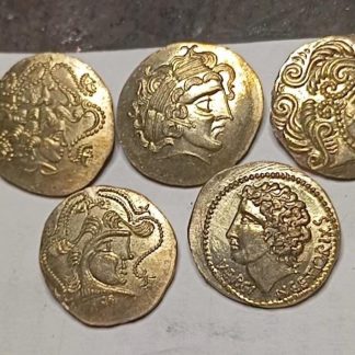 Lot de 5 Statères Gaulois Reproduction Monnaie Antique Celtique, Collection Fait Main