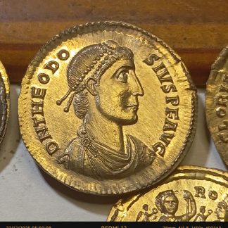 Reproduction Médaillon Théodose Ier (379-395) | 2 Solidus Aquilée | Monnaie Romaine frappée main