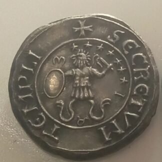 Médaille Abraxas Templier sceau gnostique frappé main