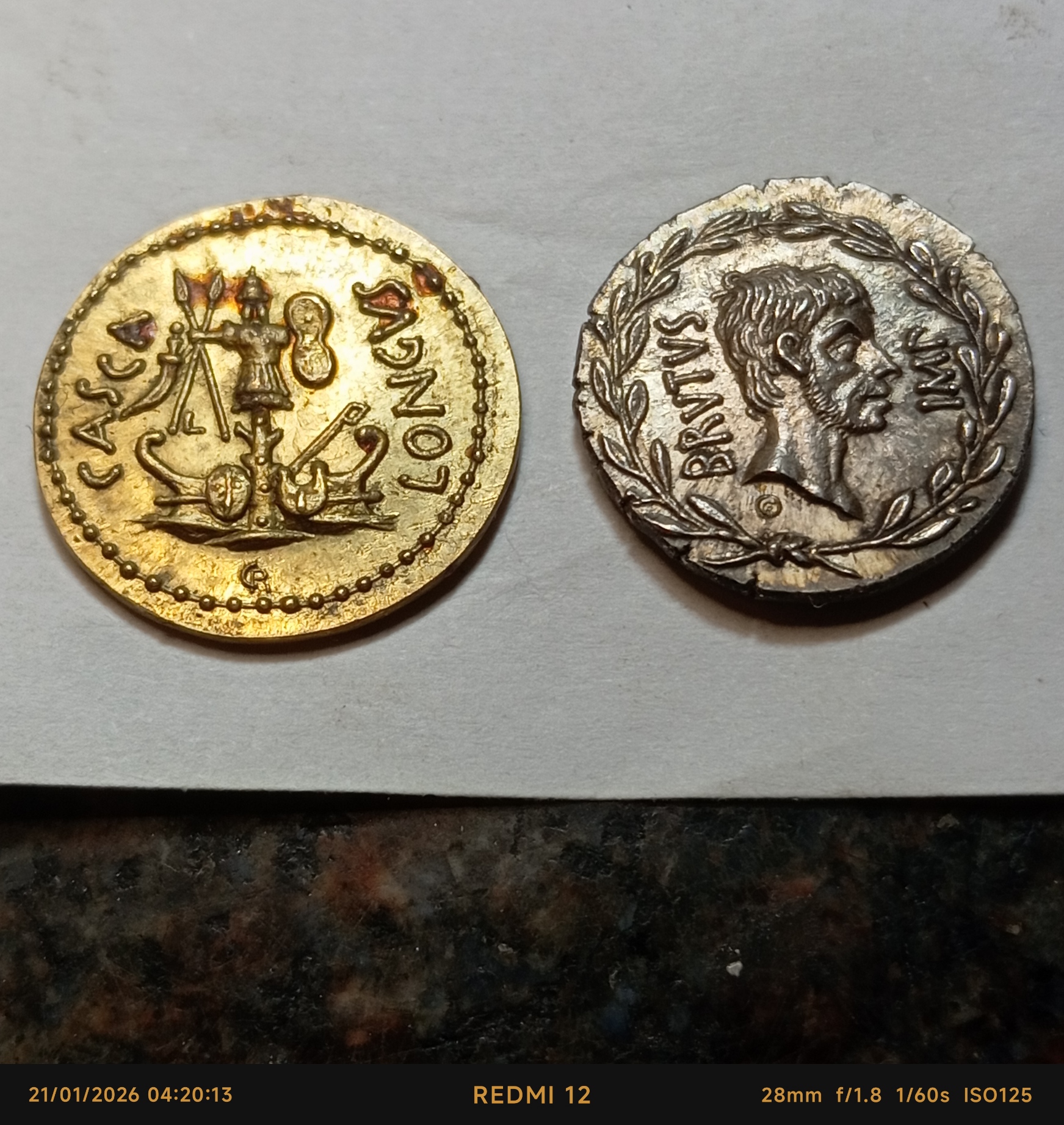 Reproduction Aureus & Denier Brutus "Casca Longus" – Assassinat de César – Image 9