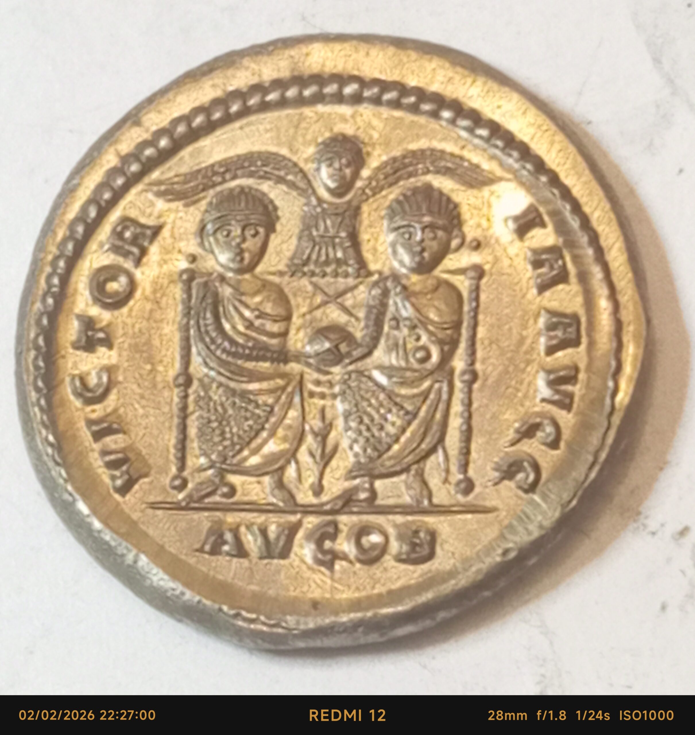 Solidus Magnus Maximus Londinium-Augusta (Londres) Reproduction de Monnaie Rare – Image 13